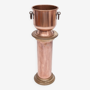 Copper planter and pedestal