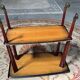 Rolling trolley in varnished mahogany