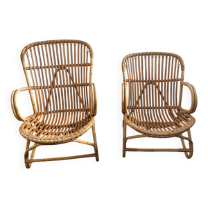 Chaises longues en rotin - noordwolde