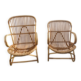 His and hers rattan lounge chairs, Rohé Noordwolde