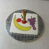 Ancien plat à fromage, décor Banana, en céramique de Schramberg SMF