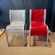 Pair of FPE chairs by Ron Arad for Kartell translucent and red Italy