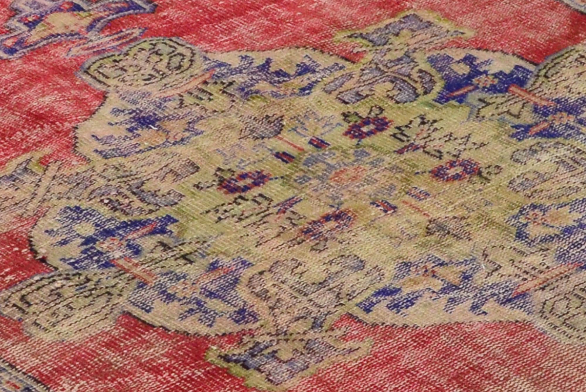 Anatolian handmade vintage rug 250 cm x 158 cm