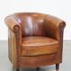 Brown leather club chair
