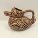 Brown duck-shaped jug in ceramic Sarreguemines