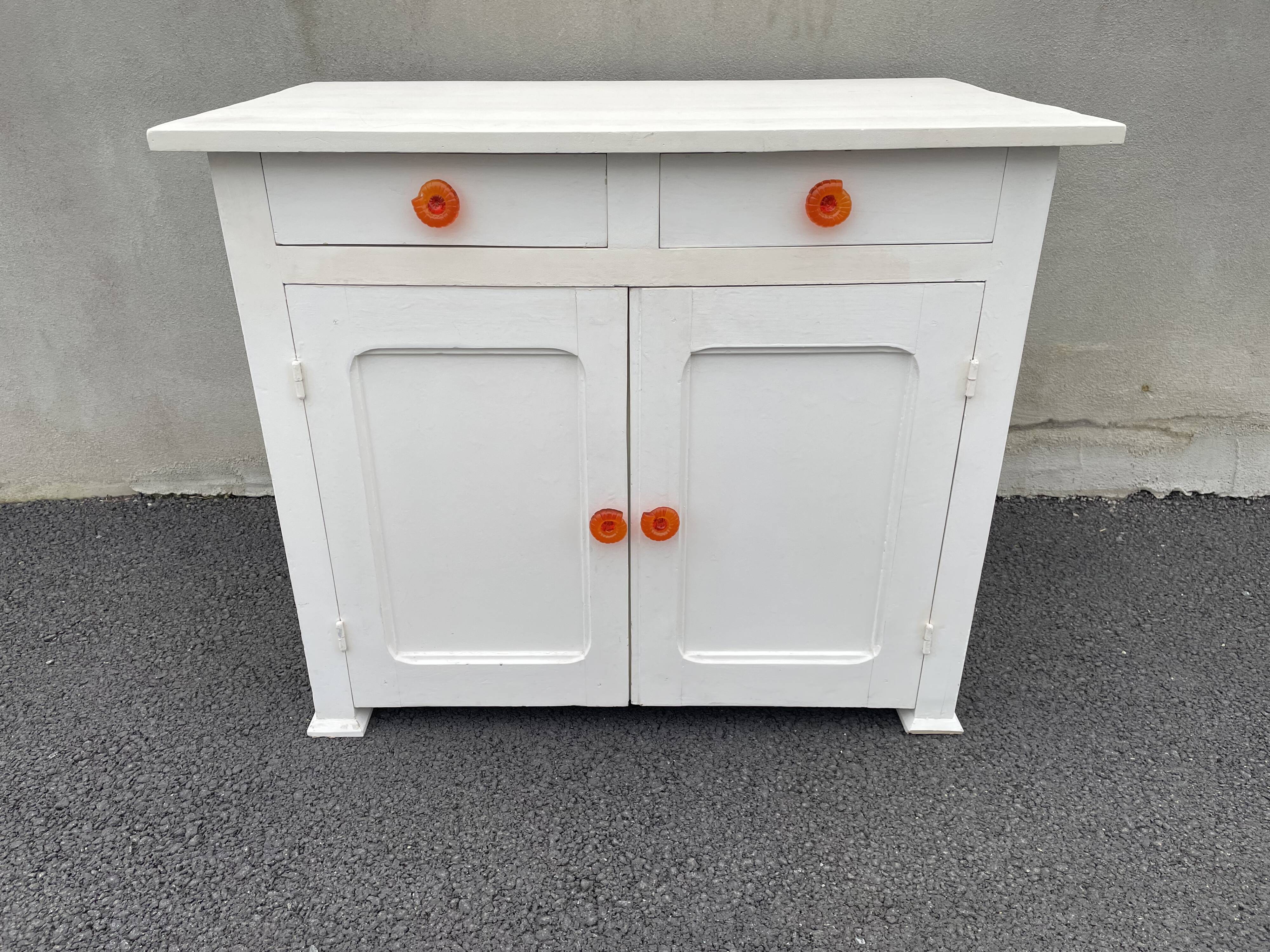 Moulded white sideboard