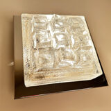 Sculptural Wall Lamp Vintage 60s, Glass and Chrome