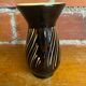 Vase with dwarf handles, black ceramic, vintage decor
