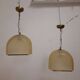 Paire de lustres vintage Lamperti en fibre de verre et laiton