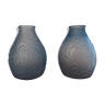Duo of Sars blue art deco vases