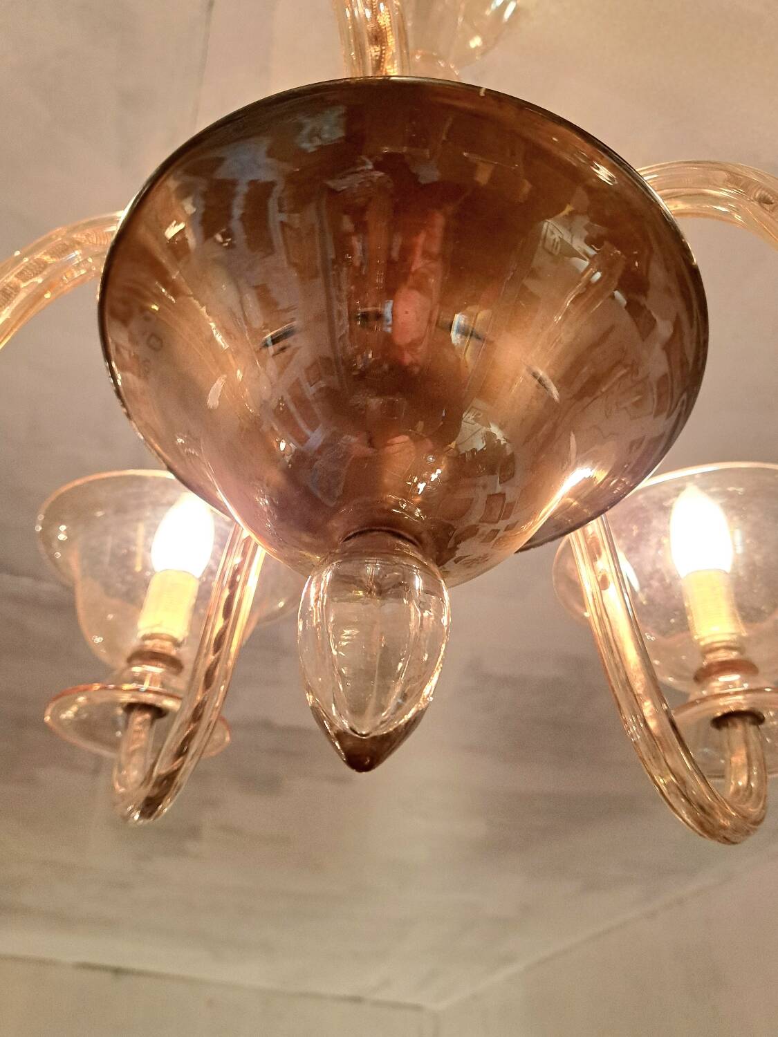 Venetian chandelier from Murano in smoked glass