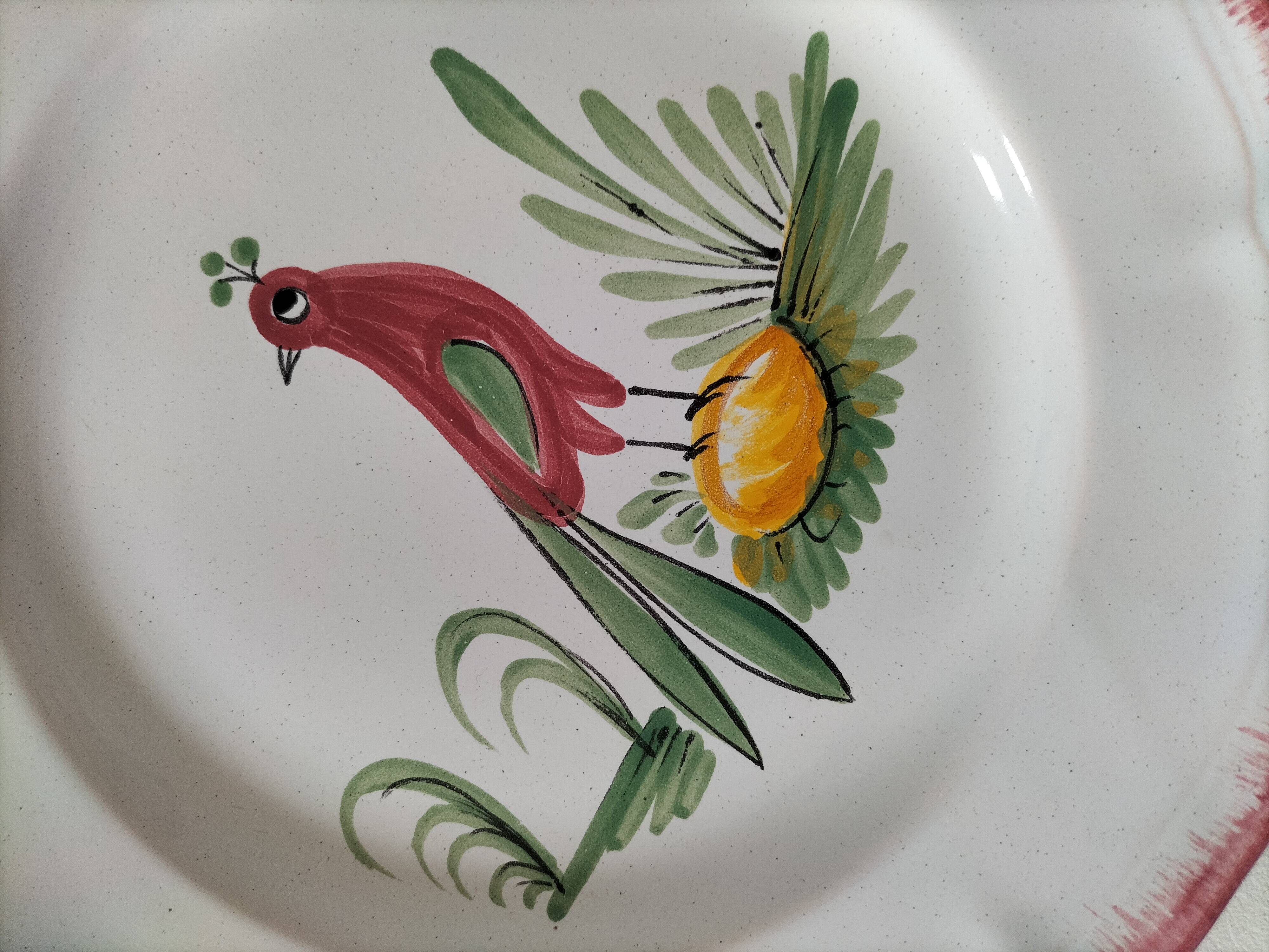 Set of 3 vintage Sainte-Radegonde earthenware plates