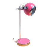 Pink and chrome Eyeball desk lamp