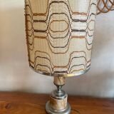 Alabaster and silver metal lamp