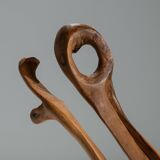 Handmade floorsculpture in burl wood