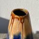 Vase belge en grès flammé bleu et beige