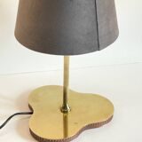 Chic brass lamp with vintage clover tray