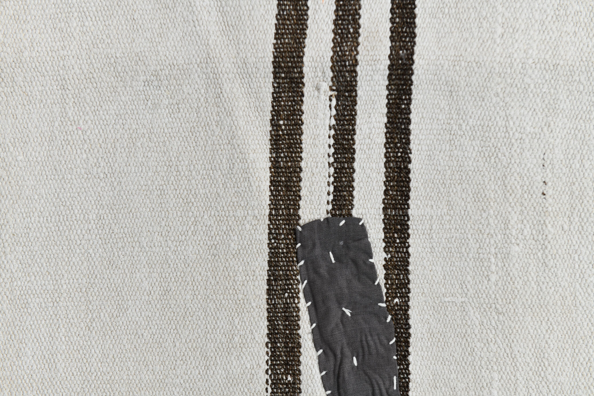 2x8 white brown hemp runner rug 57x260cm