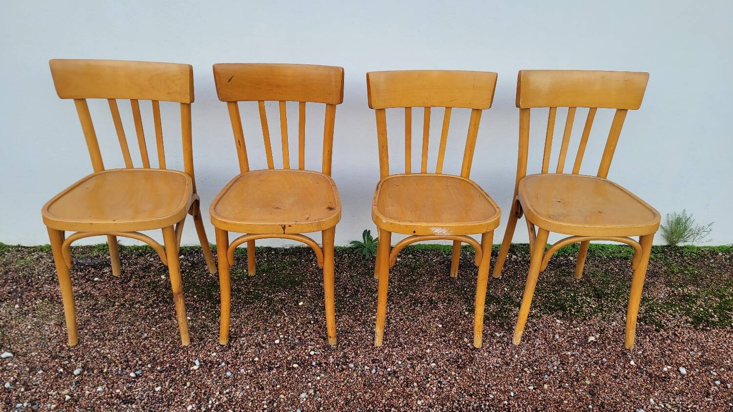 Set of 4 vintage restaurant bistro chairs - 1950s