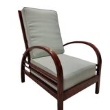 Art deco armchair with adjustable backrest, Halabala style