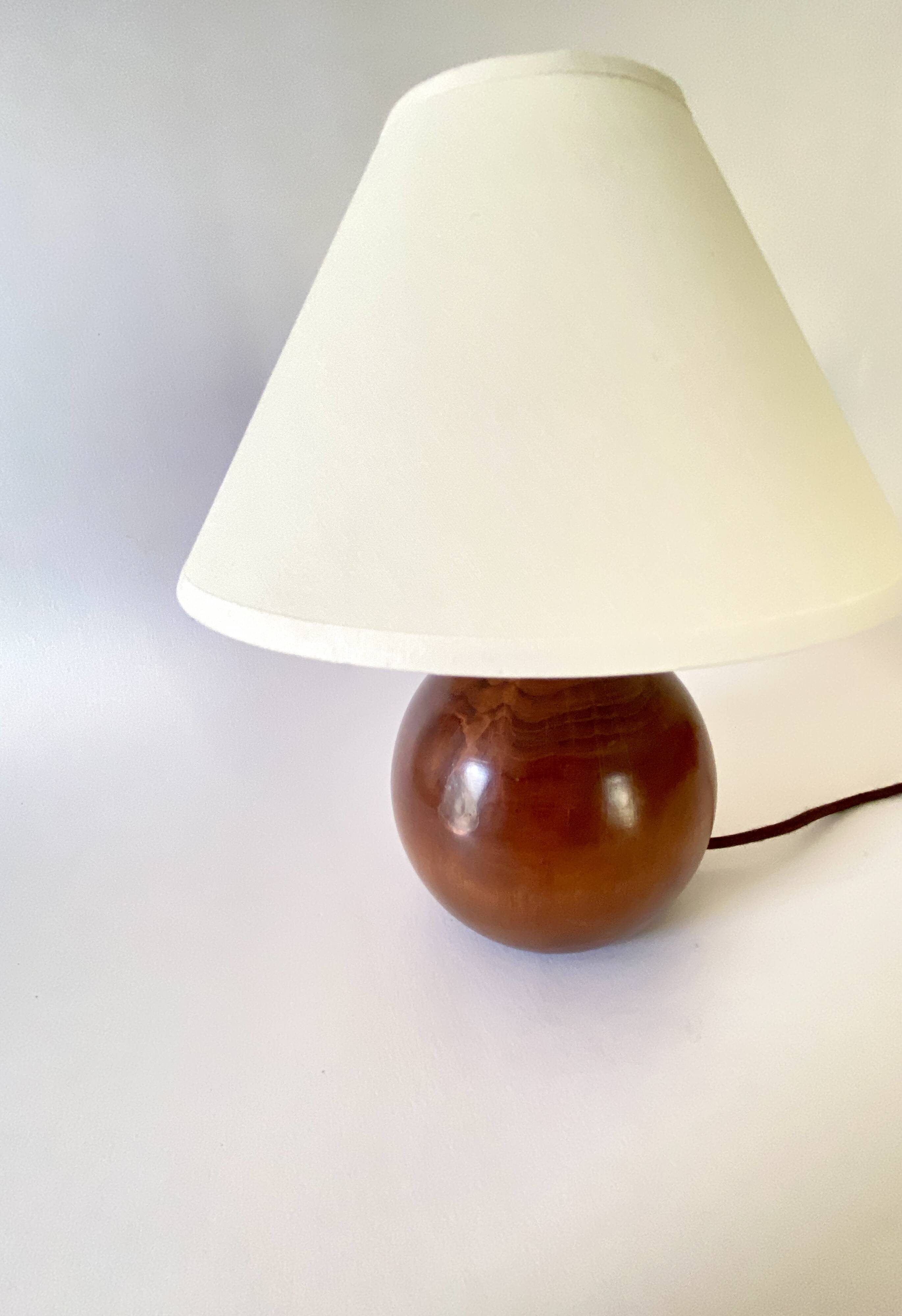 Wooden lamp, recent 2 M fabric cable, pagoda lampshade