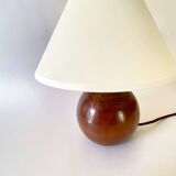 Wooden lamp, recent 2 M fabric cable, pagoda lampshade