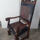 Spain truncated chair solid wood scuplté and leather