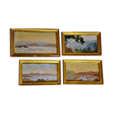 Gaston Simoës de Fonseca: 4 oils on wood (landscapes in Greece)