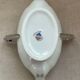 Antique white French porcelain sauce boat M&S with silver trim.