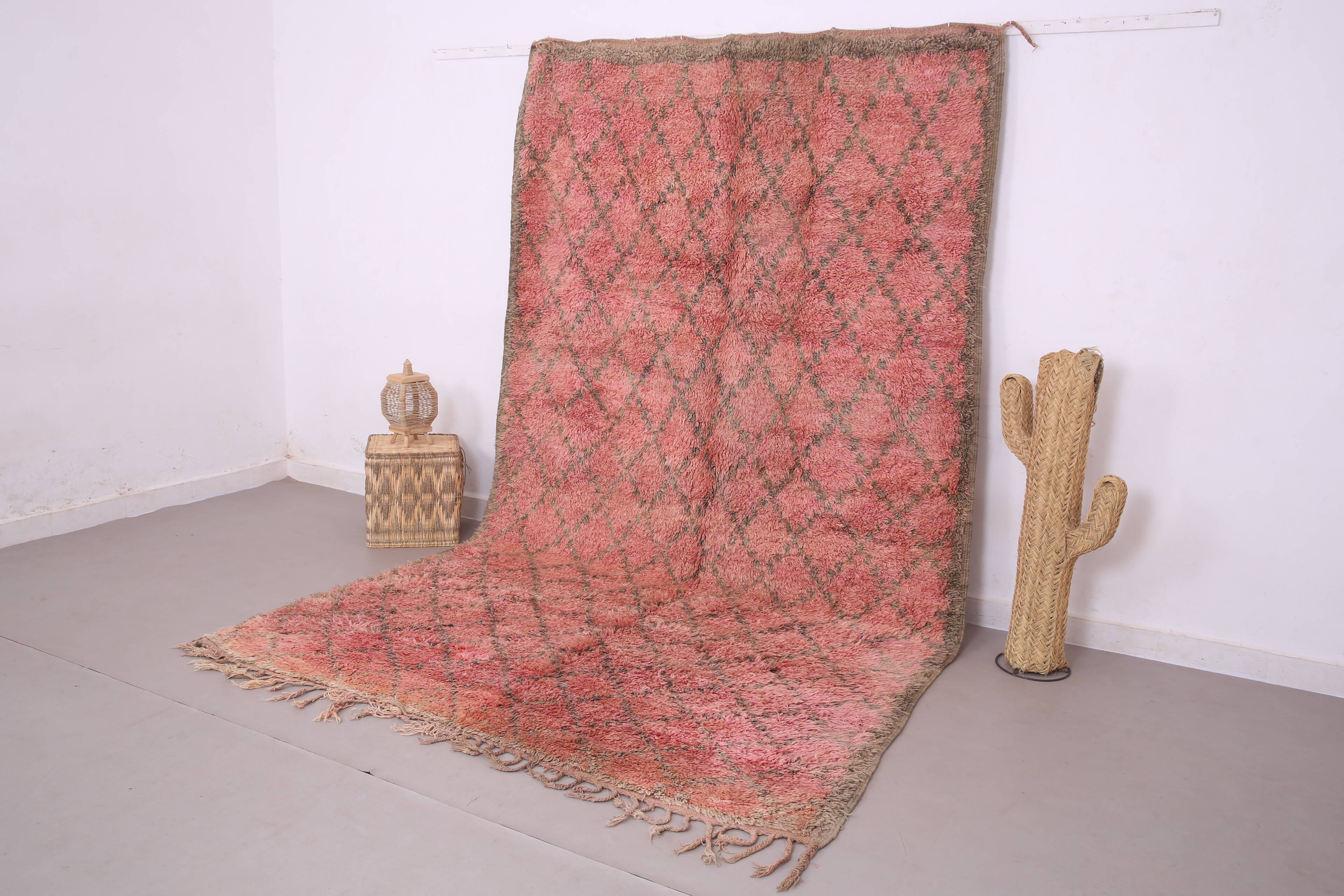 Pink Vintage Moroccan Rug 204 x 340 cm - Berber Wool Rug - Handmade Rug Boh