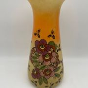 Legras Art Nouveau vase in enameled glass with flower decoration