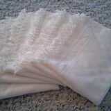 Set de 6 torchons ou serviettes d'invités  et franges