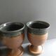 5 cups in blue/green glazed stoneware 70s