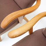 1940s Pair of Oak Armchairs by Krasna Jizba, Czechoslovakia