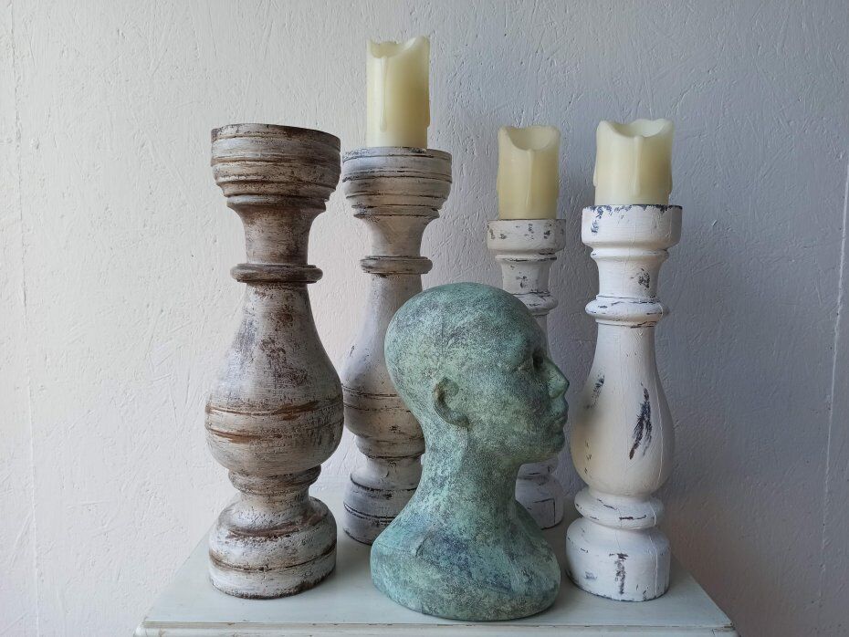 Wooden candle, shabby chic, provence