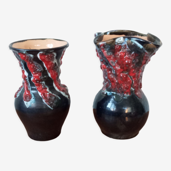 Duo of vintage ceramic vases