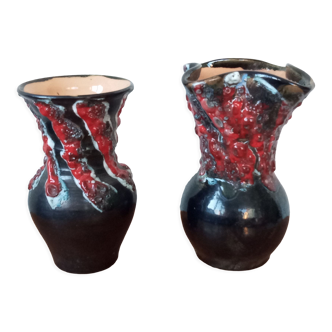 Duo of vintage ceramic vases