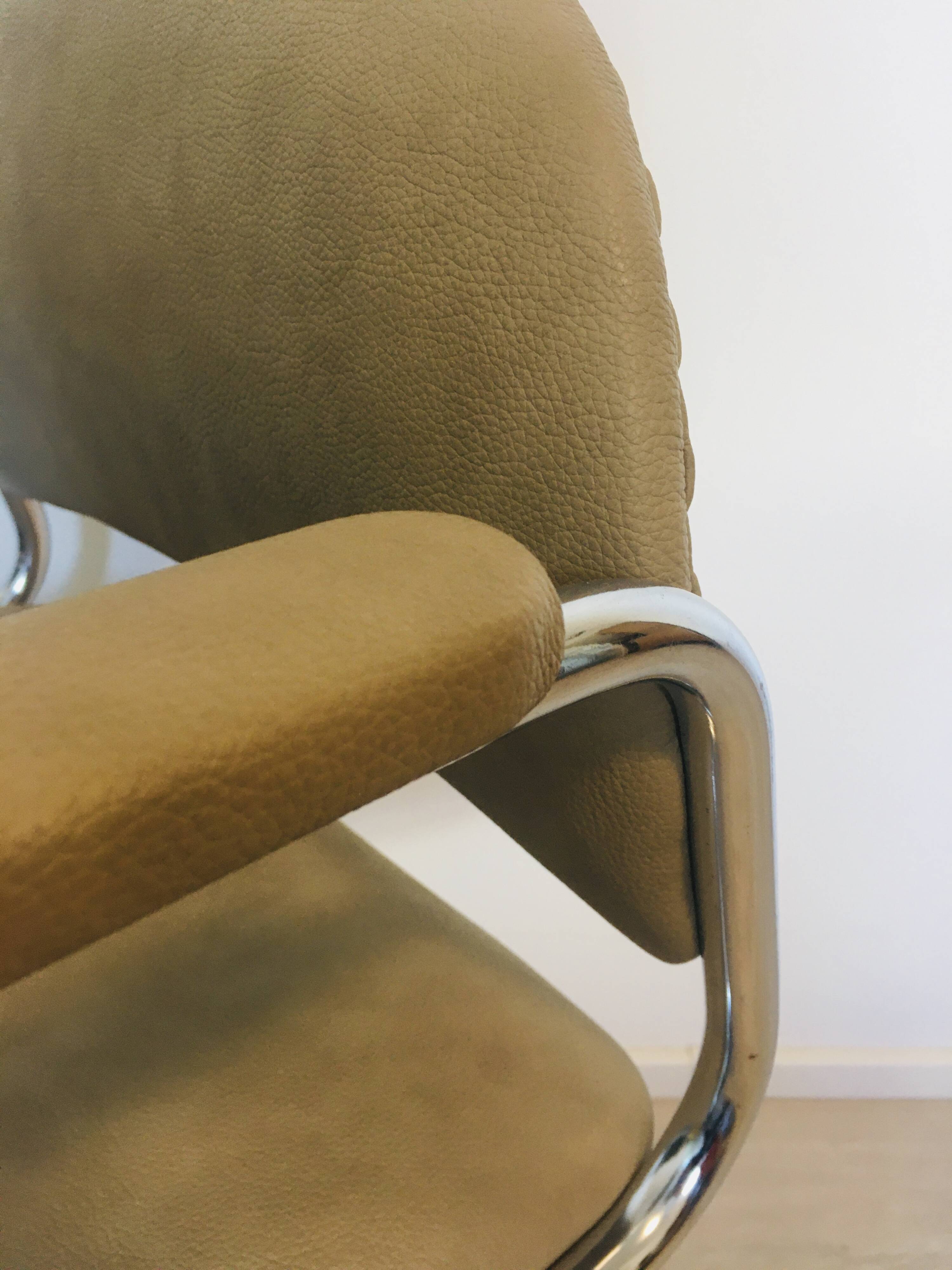 Vintage Biege Office Arm Chair from Kovona Model K-107, Czechoslovakia 1970’s