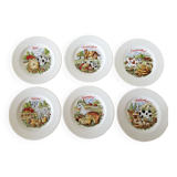 Lot de 6 assiettes de fromages en porcelaine de Limoges