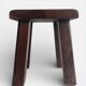Vintage Rustic French Oak Stool in Pierre Chapo Style, Early 20th-C