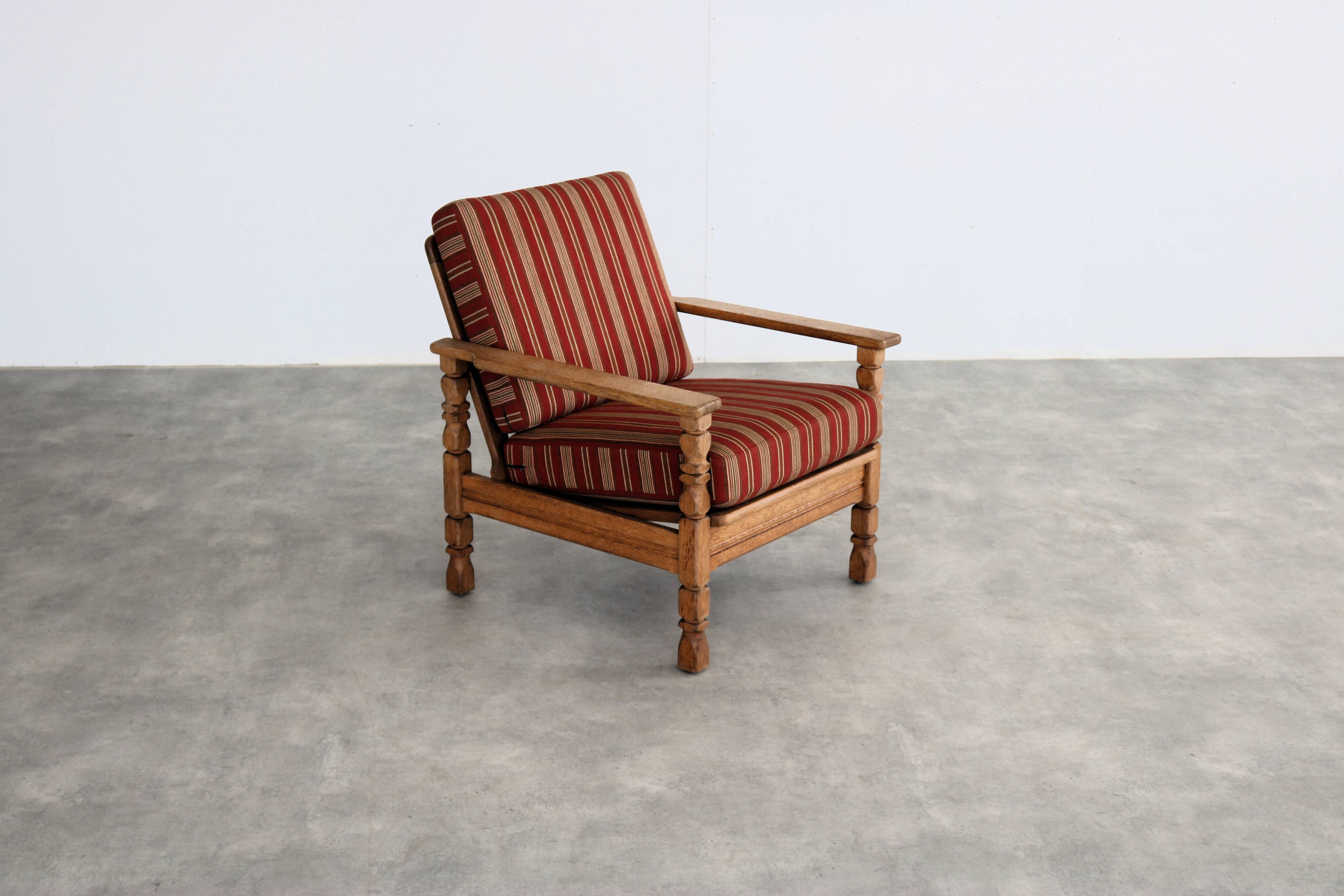 Brutalist sofa and chair set | vintage sofa | 1960s | oak.