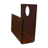 Vinyl magazine rack in smoked plexi 1970
