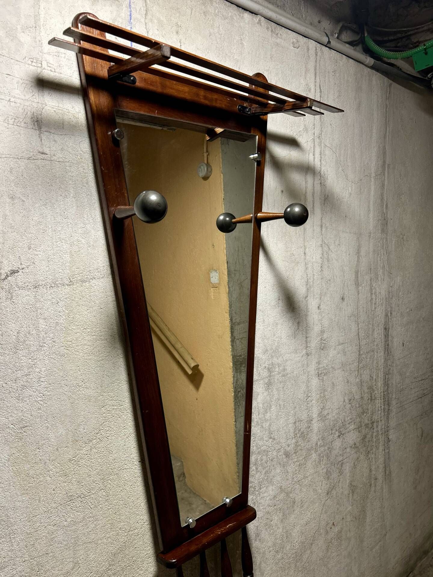 Mid Century mirror coat rack