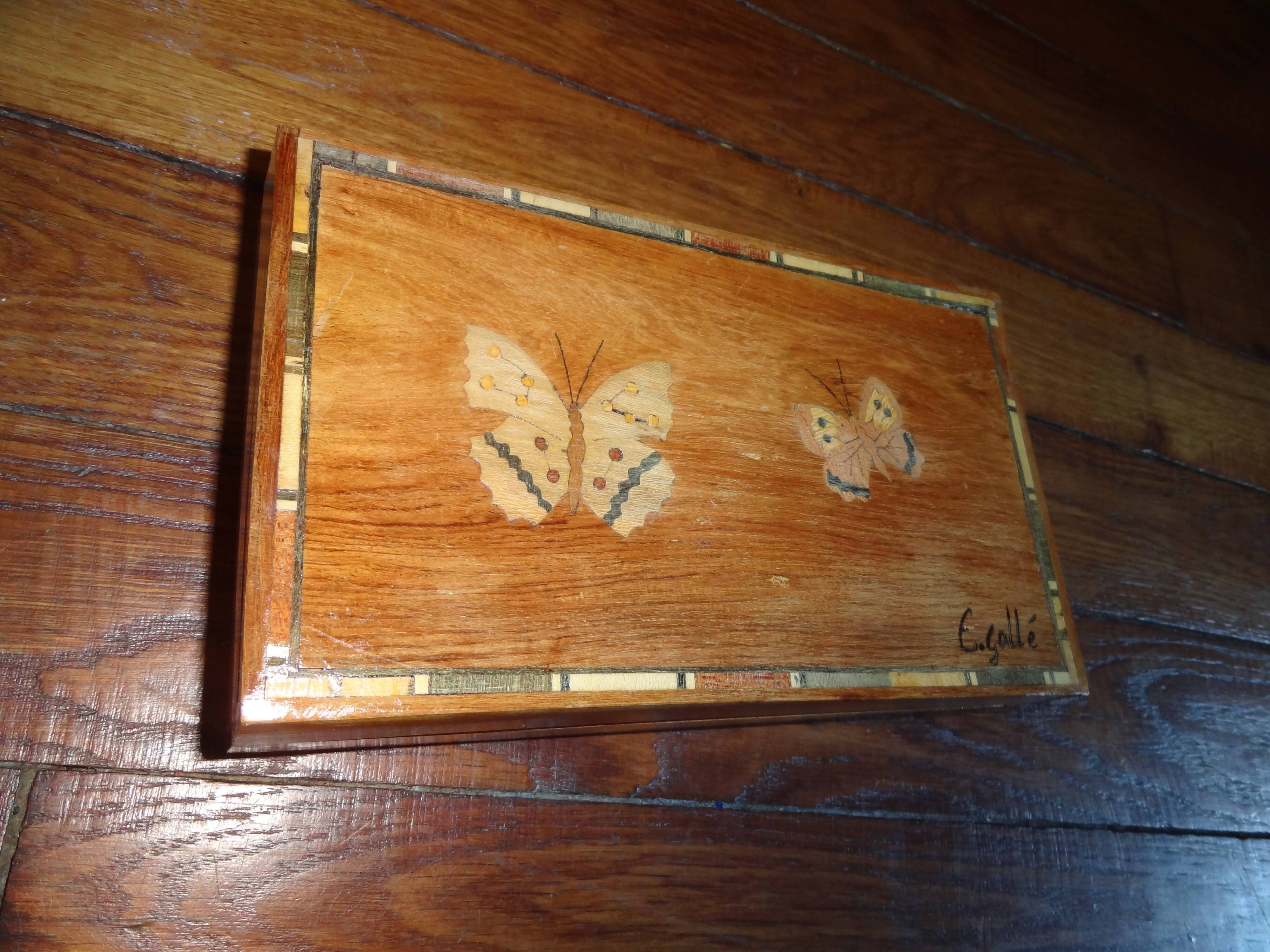 Emile Gallé marquetry box
