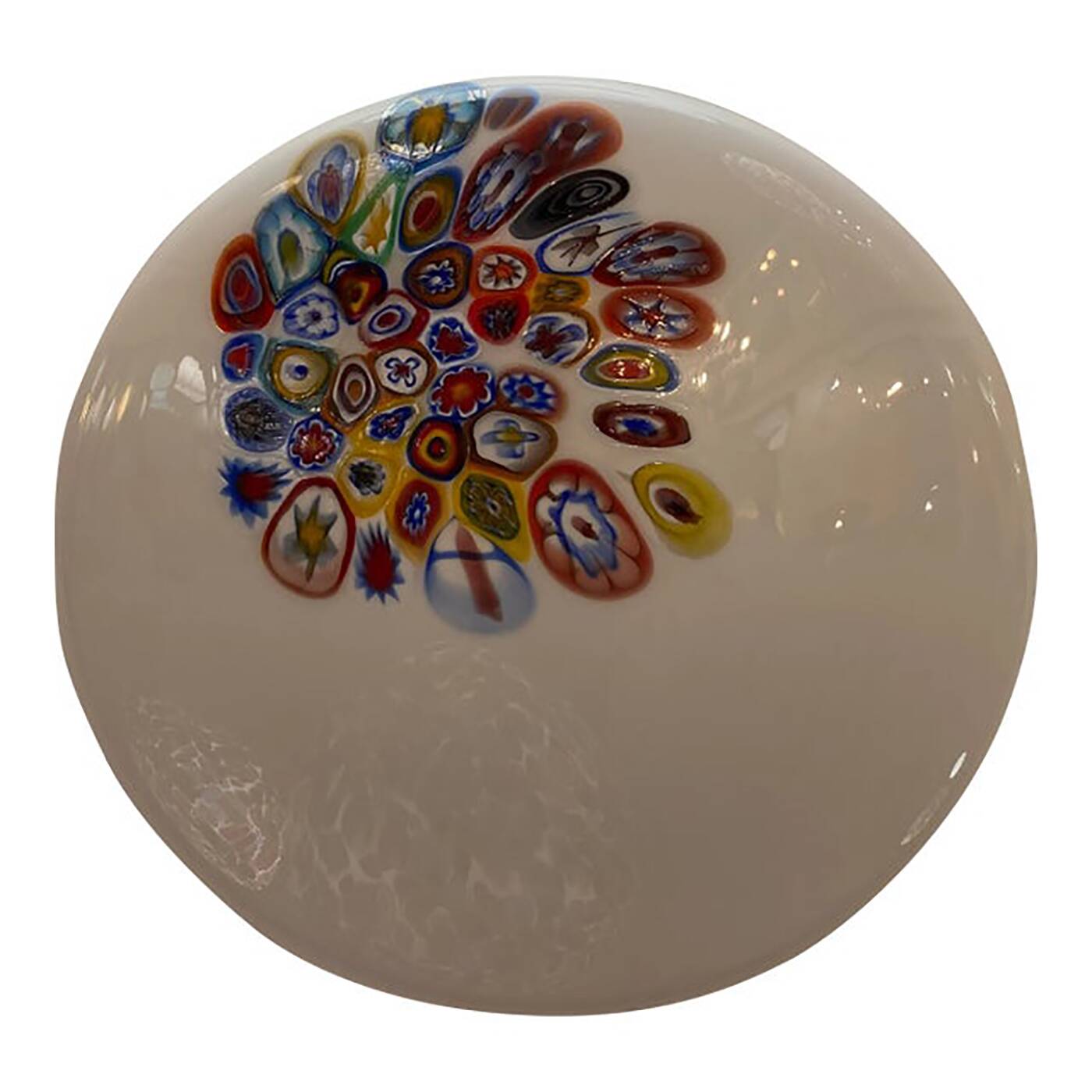 Murrine Sphere in Murano Style Glass With Multicolored Wall Sconce