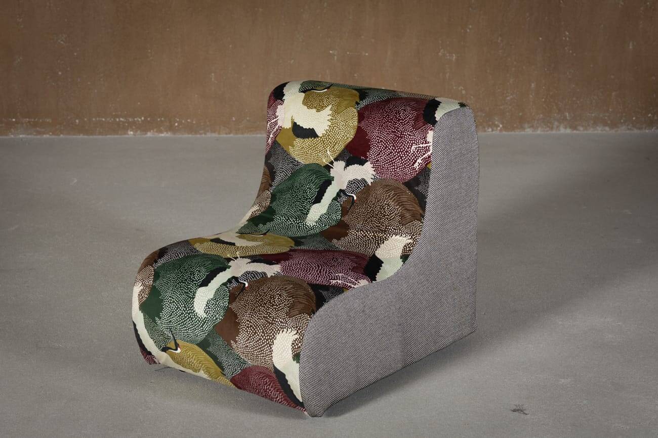 Italian modular sofa (1970) in Freedom Flight velvet – 4-piece