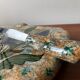 Cheese platter in Vallauris earthenware vintage with its knife