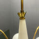 White Opaline Glass & Brass Chandelier, 1960s