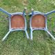 pair of chippy blue paint bistro chairs