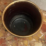 Vintage ribbed ceramic cache pot